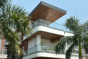 Elegant villa exterior with modern design.