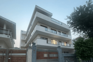 Exterior of Nihal Niwas with Vastu elements.