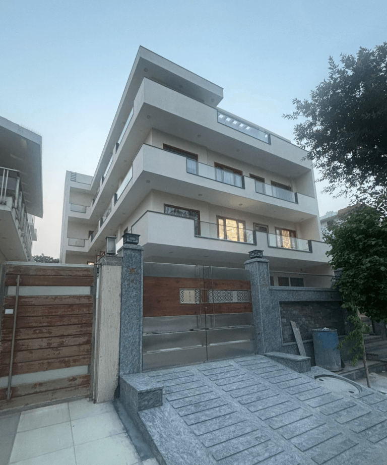 Exterior of Nihal Niwas with Vastu elements.