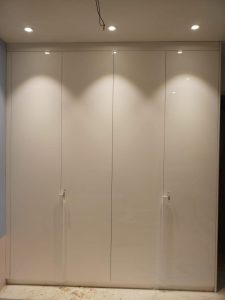 Modern wardrobe design with mirror panels